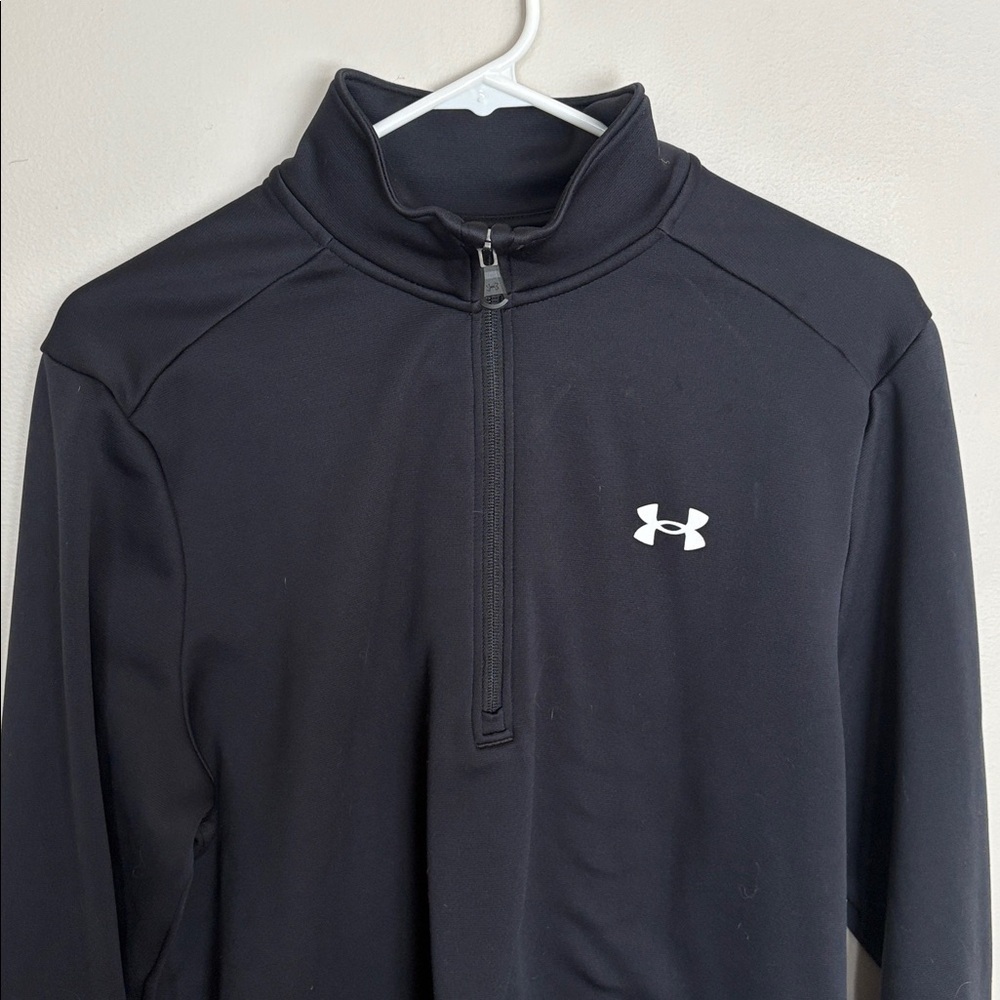 Under Armour Men’s Quarter Zip Pullover Fleece Black Size Medium - Picture 3 of 6